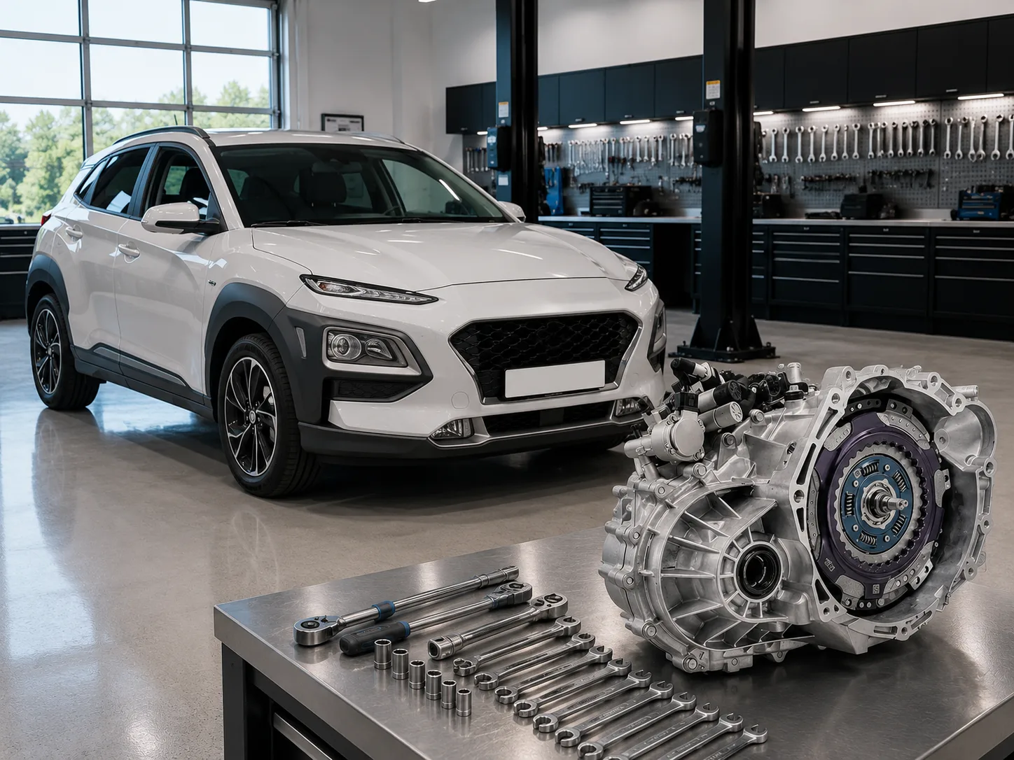 Hyundai Kona с коробкой Hyundai/Kia 7DCT (D7UF1, EcoShift) — ремонт DCT в Москве